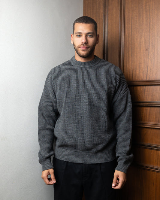 Grey Knitted Crewneck